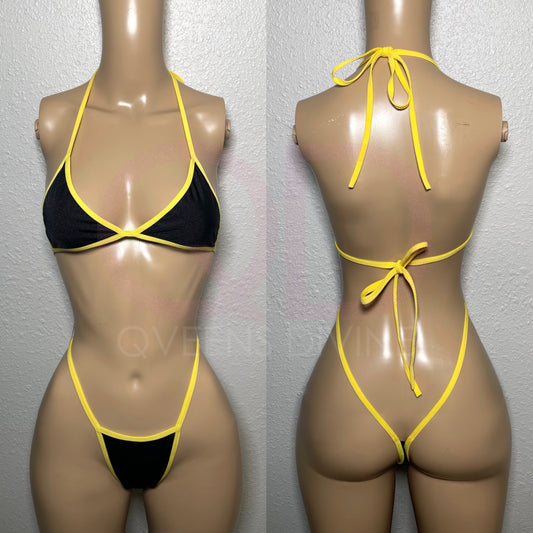 Laura Yellow & Black Two Piece Bikini
