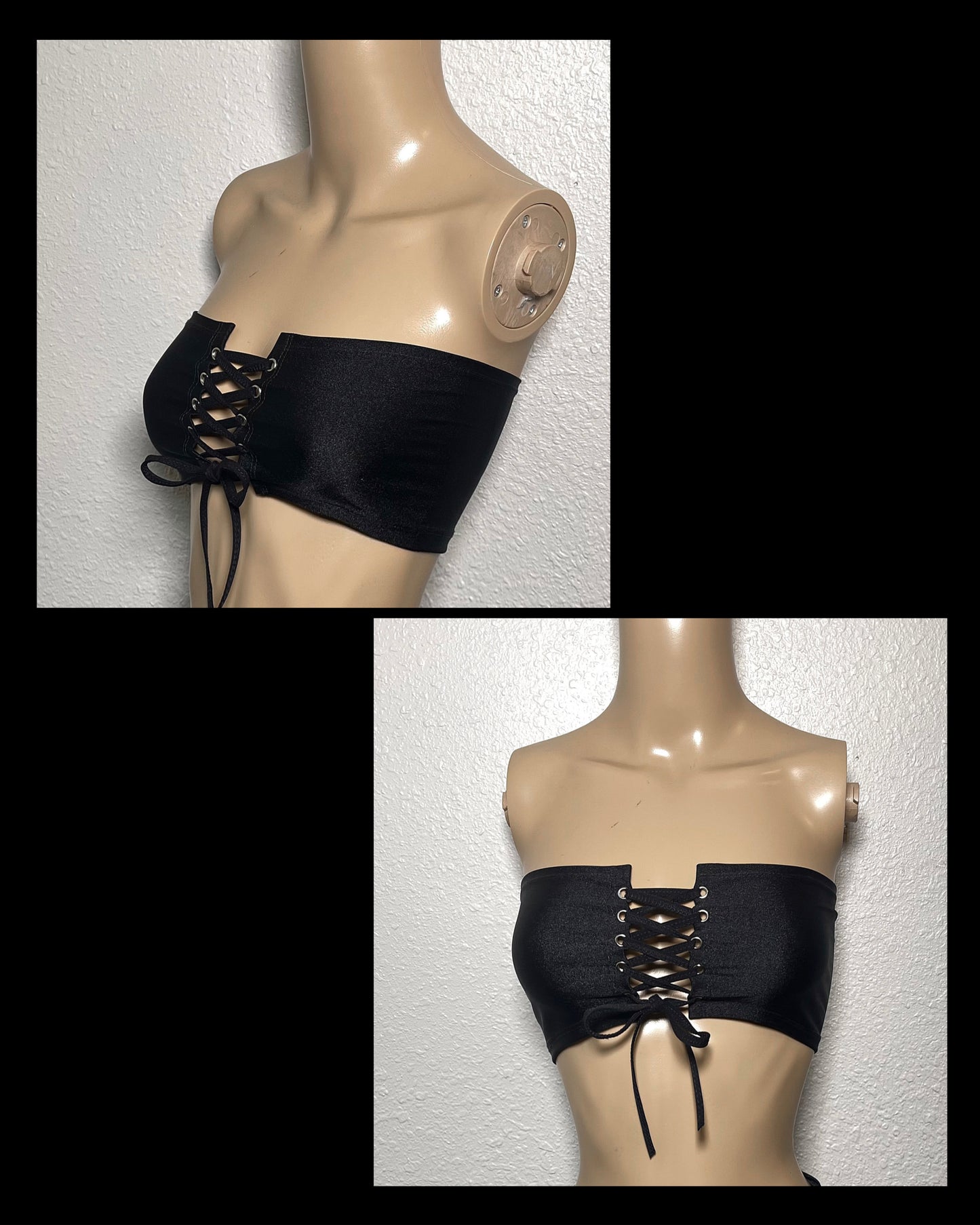 Black Lace Up Tube Top