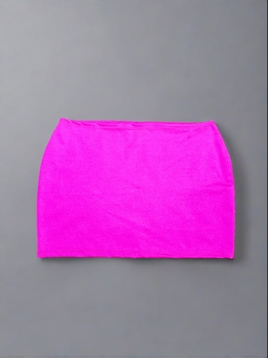 Hot Pink Mid Rise Mini Skirt